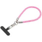 Pearl Silver Metal Buckle Phone Wrist Strap Phone Short Lanyard(Pink) - 1