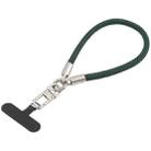 Pearl Silver Metal Buckle Phone Wrist Strap Phone Short Lanyard(Black Green) - 1