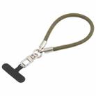 Pearl Silver Metal Buckle Phone Wrist Strap Phone Short Lanyard(Army Green) - 1