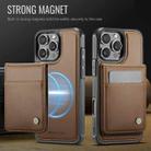 For iPhone 16 Pro Max JEEHOOD J06 British Style RFID MagSafe Card Bag PU Phone Case(Brown) - 2