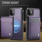 For iPhone 11 JEEHOOD J06 British Style RFID MagSafe Card Bag PU Phone Case(Purple) - 2