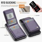 For iPhone 11 JEEHOOD J06 British Style RFID MagSafe Card Bag PU Phone Case(Purple) - 3