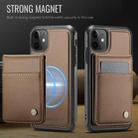 For iPhone 11 JEEHOOD J06 British Style RFID MagSafe Card Bag PU Phone Case(Brown) - 2