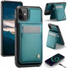 For iPhone 11 JEEHOOD J06 British Style RFID MagSafe Card Bag PU Phone Case(Green) - 1