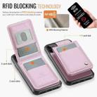 For iPhone 11 JEEHOOD J06 British Style RFID MagSafe Card Bag PU Phone Case(Pink) - 3