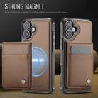 For iPhone 16 Plus JEEHOOD J06 British Style RFID MagSafe Card Bag PU Phone Case(Brown) - 2