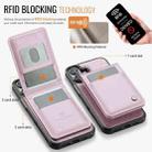 For iPhone 16 Plus JEEHOOD J06 British Style RFID MagSafe Card Bag PU Phone Case(Pink) - 3