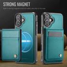 For iPhone 16 JEEHOOD J06 British Style RFID MagSafe Card Bag PU Phone Case(Green) - 2
