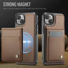 For iPhone 14 Plus JEEHOOD J06 British Style RFID MagSafe Card Bag PU Phone Case(Brown) - 2