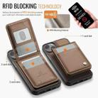 For iPhone 14 Plus JEEHOOD J06 British Style RFID MagSafe Card Bag PU Phone Case(Brown) - 3