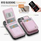 For iPhone 14 Plus JEEHOOD J06 British Style RFID MagSafe Card Bag PU Phone Case(Pink) - 3