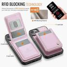 For iPhone 13 JEEHOOD J06 British Style RFID MagSafe Card Bag PU Phone Case(Pink) - 3