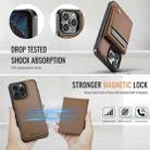 For iPhone 15 Pro Max JEEHOOD J06 British Style RFID MagSafe Card Bag PU Phone Case(Brown) - 3
