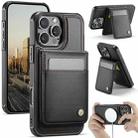 For iPhone 15 Pro Max JEEHOOD J06 British Style RFID MagSafe Card Bag PU Phone Case(Black) - 1
