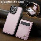 For iPhone 15 Pro Max JEEHOOD J06 British Style RFID MagSafe Card Bag PU Phone Case(Pink) - 2