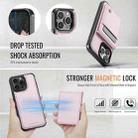 For iPhone 15 Pro Max JEEHOOD J06 British Style RFID MagSafe Card Bag PU Phone Case(Pink) - 3