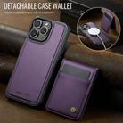 For iPhone 15 Pro JEEHOOD J06 British Style RFID MagSafe Card Bag PU Phone Case(Purple) - 2