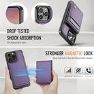 For iPhone 15 Pro JEEHOOD J06 British Style RFID MagSafe Card Bag PU Phone Case(Purple) - 3
