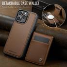 For iPhone 15 Pro JEEHOOD J06 British Style RFID MagSafe Card Bag PU Phone Case(Brown) - 2