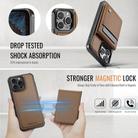 For iPhone 15 Pro JEEHOOD J06 British Style RFID MagSafe Card Bag PU Phone Case(Brown) - 3