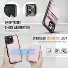 For iPhone 14 Pro Max JEEHOOD J06 British Style RFID MagSafe Card Bag PU Phone Case(Pink) - 3