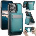 For iPhone 14 Pro JEEHOOD J06 British Style RFID MagSafe Card Bag PU Phone Case(Green) - 1