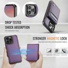 For iPhone 13 Pro Max JEEHOOD J06 British Style RFID MagSafe Card Bag PU Phone Case(Purple) - 3