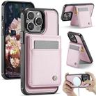 For iPhone 13 Pro Max JEEHOOD J06 British Style RFID MagSafe Card Bag PU Phone Case(Pink) - 1