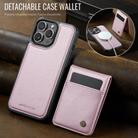 For iPhone 13 Pro Max JEEHOOD J06 British Style RFID MagSafe Card Bag PU Phone Case(Pink) - 2