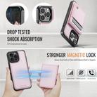 For iPhone 13 Pro Max JEEHOOD J06 British Style RFID MagSafe Card Bag PU Phone Case(Pink) - 3