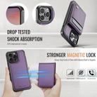 For iPhone 12 Pro Max JEEHOOD J06 British Style RFID MagSafe Card Bag PU Phone Case(Purple) - 3