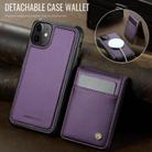 For iPhone 12 / 12 Pro JEEHOOD J06 British Style RFID MagSafe Card Bag PU Phone Case(Purple) - 2