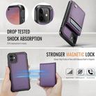 For iPhone 12 / 12 Pro JEEHOOD J06 British Style RFID MagSafe Card Bag PU Phone Case(Purple) - 3