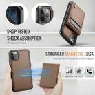 For iPhone 11 Pro Max JEEHOOD J06 British Style RFID MagSafe Card Bag PU Phone Case(Brown) - 3