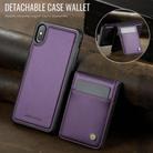 For iPhone X / XS JEEHOOD J06 British Style RFID MagSafe Card Bag PU Phone Case(Purple) - 2