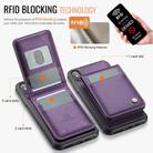 For iPhone X / XS JEEHOOD J06 British Style RFID MagSafe Card Bag PU Phone Case(Purple) - 3