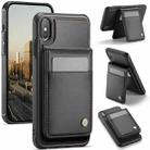 For iPhone XS Max JEEHOOD J06 British Style RFID MagSafe Card Bag PU Phone Case(Black) - 1