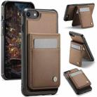 For iPhone SE 2022 / SE 2020 / 8 JEEHOOD J06 British Style RFID MagSafe Card Bag PU Phone Case(Brown) - 1
