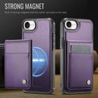 For iPhone 16e JEEHOOD J06 British Style RFID MagSafe Card Bag PU Phone Case(Purple) - 2