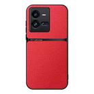 For vivo iQOO 10 Pro Litchi Leather Magnetic Full Coverage Shockproof Phone Case(Red) - 1