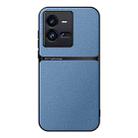 For vivo iQOO 10 Pro Litchi Leather Magnetic Full Coverage Shockproof Phone Case(Blue) - 1