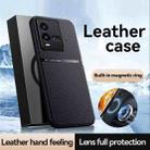 For vivo iQOO 10 Pro Litchi Leather Magnetic Full Coverage Shockproof Phone Case(Navy Blue) - 2