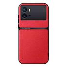 For vivo iQOO 9 Pro Litchi Leather Magnetic Full Coverage Shockproof Phone Case(Red) - 1