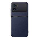 For vivo iQOO 9 Pro Litchi Leather Magnetic Full Coverage Shockproof Phone Case(Navy Blue) - 1