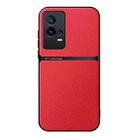 For vivo iQOO 8 Pro Litchi Leather Magnetic Full Coverage Shockproof Phone Case(Red) - 1