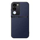 For vivo S17 / S17 Pro Litchi Leather Magnetic Full Coverage Shockproof Phone Case(Navy Blue) - 1