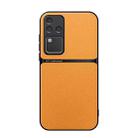 For vivo S18 Pro / vivo V30 Pro Litchi Leather Magnetic Full Coverage Shockproof Phone Case(Yellow) - 1