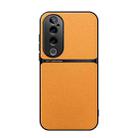 For vivo S19 Pro / vivo V40 Litchi Leather Magnetic Full Coverage Shockproof Phone Case(Yellow) - 1