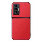 For vivo X70 Litchi Leather Magnetic Full Coverage Shockproof Phone Case(Red) - 1