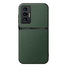 For vivo X70 Litchi Leather Magnetic Full Coverage Shockproof Phone Case(Green) - 1